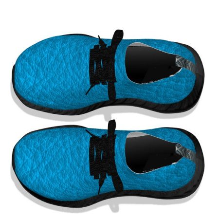 Aqua Blue Leather - Black Soles